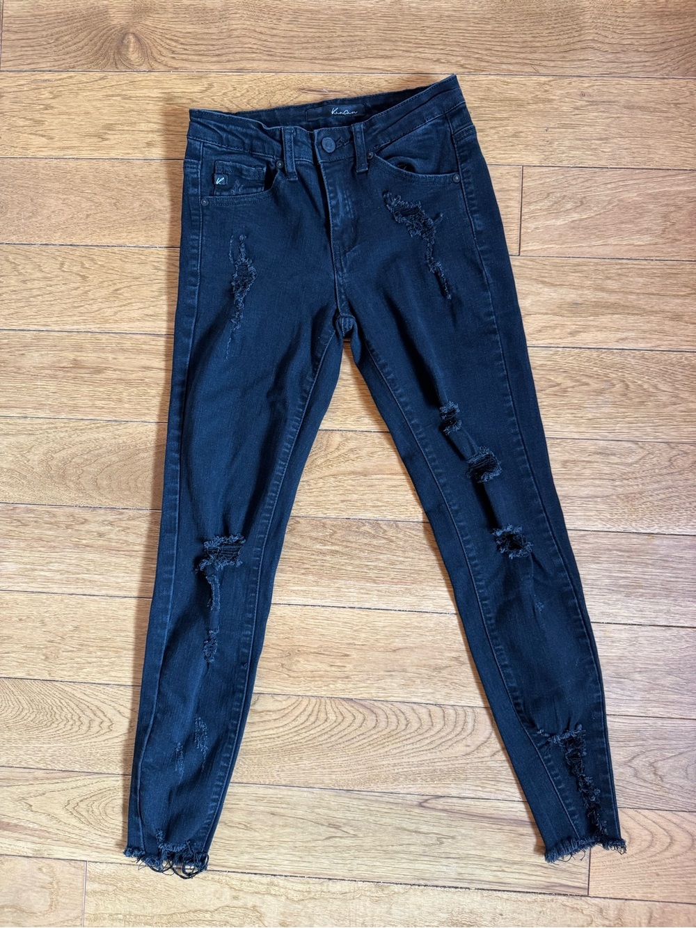 KanCan Black Distressed Low-Rise Women's Jeans